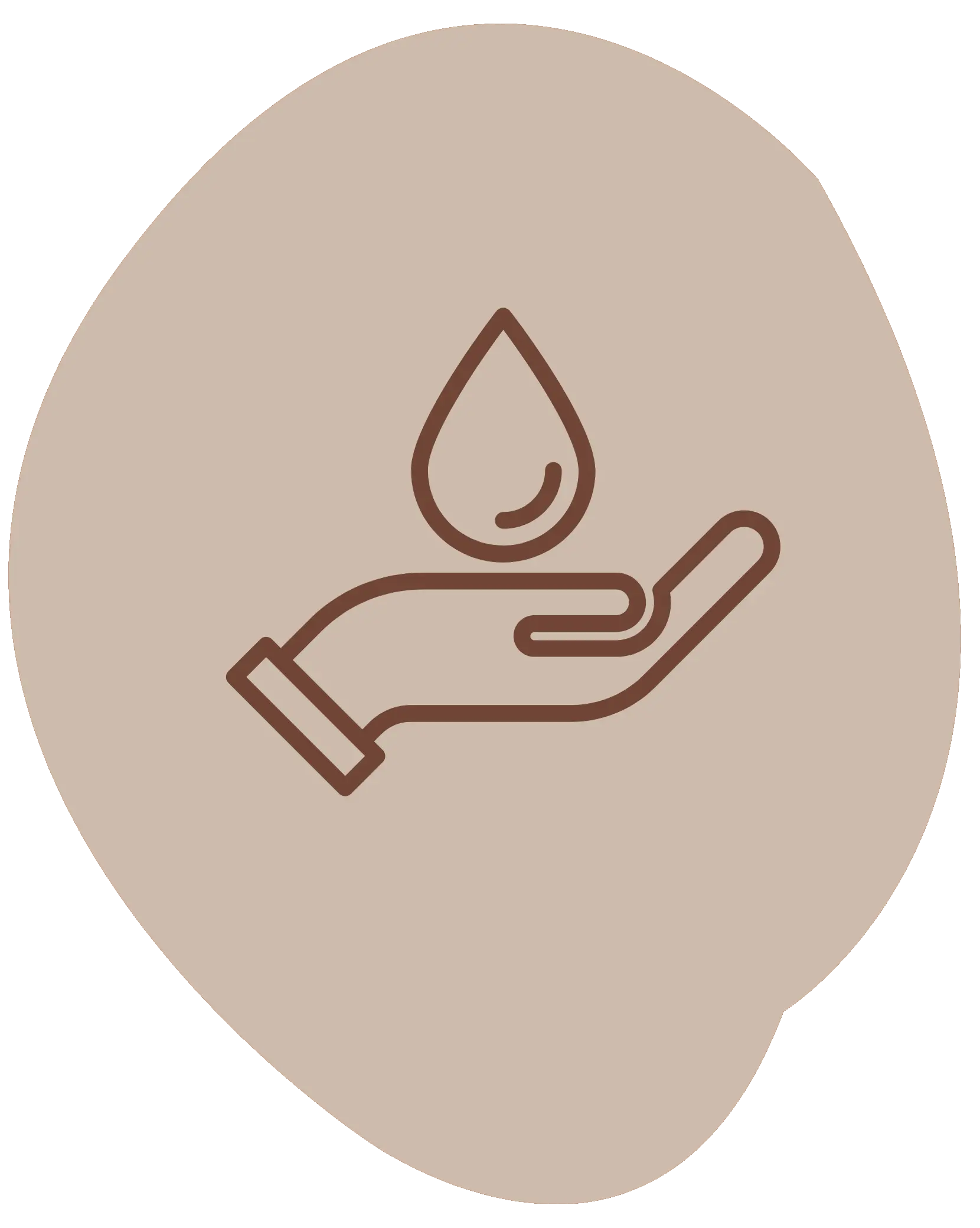 Una mano en en postura de recoger una gota de agua que cae sobre ella.